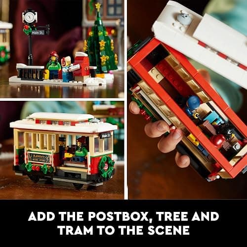 LEGO Holiday Main Street Building Set 10308, for Adults and Family, Christmas Village Building Kit, Holiday Display Set with Shops, Streetcar and 6 Minifigures, Christmas Decoration to Build Together thumbnail 5