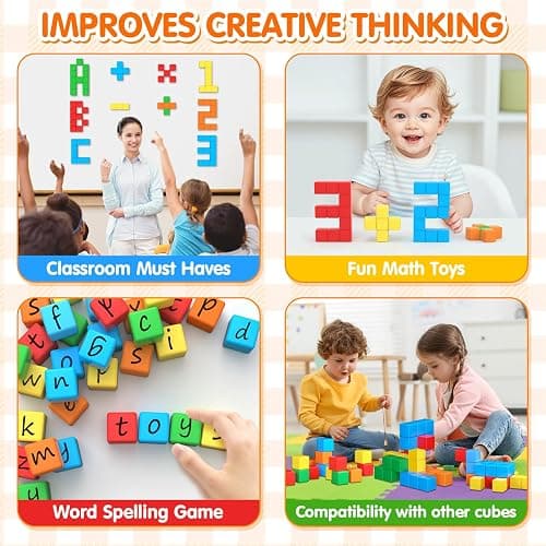 Magnetic Blocks,1.41 inch Large Building Blocks for Kids Ages 3-5 4-8 Sensory Magnetic Cubs for Kids 1-3 Preschool Educational Gifts Toys for Toddlers 3 4 5 6 7 8 Year Old Boys Girls 28PCS thumbnail 5