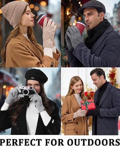 REACH STAR 2 Pairs Winter gloves for women Touch screen Elastic Thermal knit Lining Warm Gloves for Cold weather thumbnail 7
