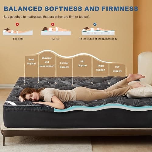 Bedlore 4-Inch Twin XL Mattress Topper for Back Pain - Dual Layer Medium Support (2" Gel Memory Foam + 2" Cooling Fluffy Pillow Top Pad), Breathable & Pressure Relief (Gray) thumbnail 2