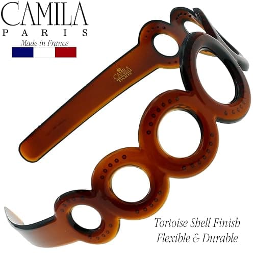 Camila Paris MP307 French Headband for Women, Strong Hold Grip Women's Hair Band, Very Flexible, No Slip and Durable Styling Girls Hair Accessories, Made in France with Cellulose thumbnail 2