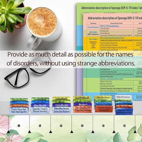 Index Tabs for DSM-5-TR 2022, Color-Coded and Laminated DSM-V-TR Tabs for The Diagnostic and Statistical Manual of Mental Disorders, Tear-Resistant & Waterproof (DSM-5-TR(New Upgrade)) thumbnail 2