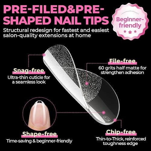 UNA GELLA Extra Short Almond Nail Tips Full Cover 504PCS Gel Nail Tips Short Almond Shaped Nails Tips Soft Gelly Gel Clear Fake Nails Tip for Acrylic Nail Tip Soak Off Home DIY Salon Nails 12 Sizes thumbnail 6