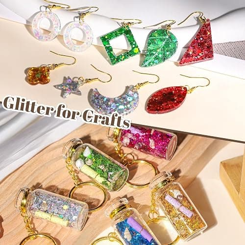 LEOBRO Glitter, 24 Jars Holographic Chunky Glitter for Crafts, Resin, Hair Face Body Makeup Nail, DIY Arts and Crafts, Party Christmas Decorations thumbnail 4