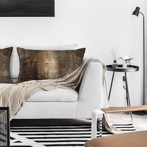 BLVIXIZI Brown Throw Pillow Covers 12x20 Inch Set of 2, Abstract Oil Painting Pillow Cases Modern Brown Art Painting Doodles Pillowcase Home Decorative Cushion Covers for Sofa Couch Bed Living Room thumbnail 2