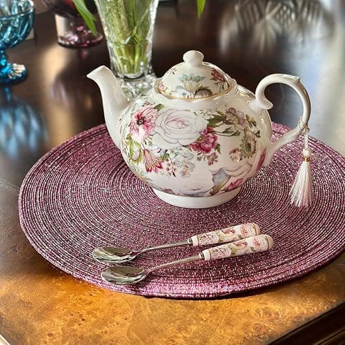 Birds in Rose Garden Coffee/Tea Spoon with Ceramic Handle Set of 4 in Gift Box thumbnail 2