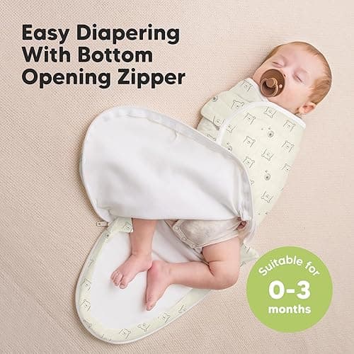 Baby Swaddle Sleep Sacks with Zipper - 3-Pack Swaddles for Newborns 0-3 Months, Infant, Baby Girls, Boys, Soft & Durable Newborn Sleep Sack, Easy Diaper Change Swaddling Blanket (Bumble Bear) - Bumble Bear - One Size thumbnail 2