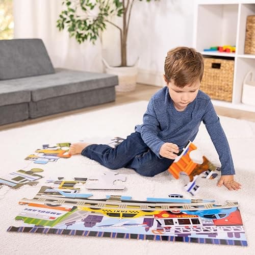 Melissa & Doug Traffic Jam Jumbo Floor Puzzle (24 Pieces, 2 x 3 Feet), Vehicle-Themed Jigsaw Puzzle for Preschoolers and Kids Ages 3+ - FSC Certified thumbnail 2