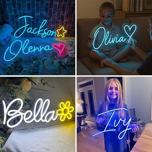 Custom Neon Signs, LED Neon Name Sign Personalized for Gifts Wall Decor, Neon Lights Sign Customizable for Bedroom Wedding Decor Office Beauty Salon Party Prom thumbnail 3