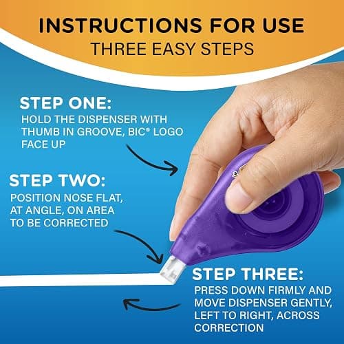 BIC Wite-Out Brand EZ Correct Correction Tape, 19.8 Feet, 4-Count Pack of White Correction Tape, Fast, Clean and Easy to Use Tear-Resistant Tape Office or School Supplies - White Tape - 4 Count (Pack of 1) thumbnail 2