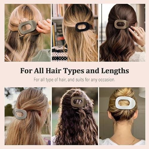 B.PHNE Flat Hair Claw Clips for Women,Matte Medium Hair Clips for Thick & Thin Hair- Comfortable Everyday Use for Office, Yoga, Party & Casual Styling thumbnail 5