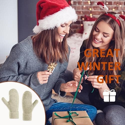 Bototack Winter Mittens for Women Men Warm Fleece Lining Stretchy Kit Thermal Snow Gloves for Cold Weather Gifts thumbnail 7