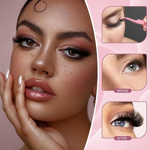 YIDUO 3 Styles Lashes Cluster Kit 720Pcs Eyelash Extensions Kit 40P+60P+80P 8-18mm D Curl Volume False Eyelashes DIY Individual Wispy Fake Eye Lashes Combo Packs with Bond&Seal |Tweezers | Removers thumbnail 5