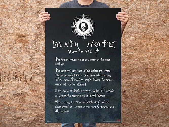 Death Note Poster - Anime Merch for Room Decor, Aesthetic Bedroom & Dorm Decor for Teens & Boys - Manga Series Birthday Gift - Cool Wall Art Print, 12x18 thumbnail 5