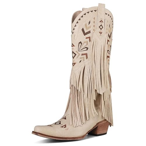 SaraIris Women's Cowgirl Boots Knee High Fringe Boots thumbnail 5