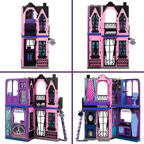 Monster High Boo-tique Hotel Doll House, Foldable Playset with Spooky Surprises in Every Room and 13+ Pieces Including Furniture and Accessories thumbnail 4