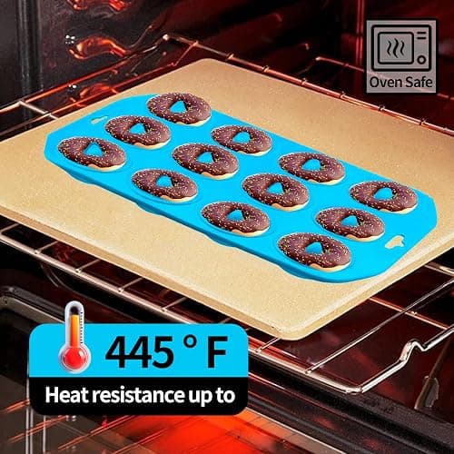 12 hole Silicone Donut Pan, Bite Size Silicone Donut Molds for baking, Mini Donut Mold Heat Resistant, Mini Donut Pan for baking Donuts, Muffin, Cake Biscuit Bagels, Non-stick Bottom, Dishwasher Safe thumbnail 4