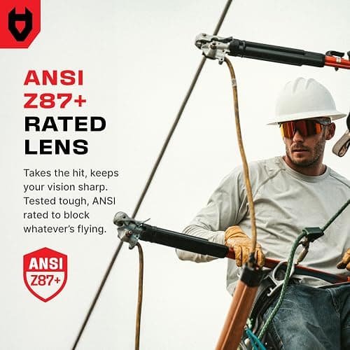 NoCry ANSI Z87 Sunglasses For Men or Women with Anti-Scratch and 100% UV Protection — High Contrast Lens Tinted Safety Glasses for Men — Perfect Z87 Safety Glasses or Safety Sunglasses thumbnail 3