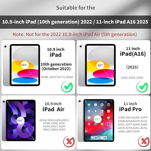 CACOE Case for iPad A16 11th/10th Generation + Screen Protector, Silver | (2025/2022) 11/10.9 inch Full Protective Tablet Cover for iPad 11/10 Gen thumbnail 2