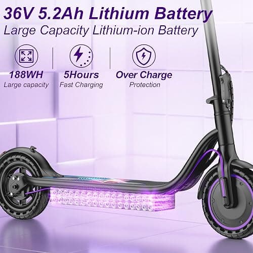 Sigravy Electric Scooter for Adults, Foldable Commuter E Scooter for Teens, 350W Motor, 19 MPH, Up to 21 Miles Range, 8.5" Solid Tires, Cruise Control, Dual Brakes, LED Display thumbnail 6