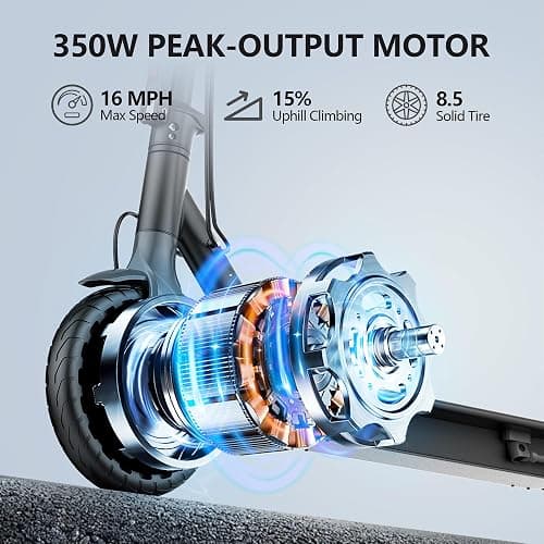 Maxshot Electric Scooter, 350W/500W Powerful Motor, 19-22 MPH Max Speed, 15-28 Miles Range, Foldable escooter with Dual Braking Systems, Smart APP thumbnail 2
