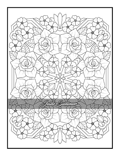 100 Flowers: An Adult Coloring Book with Bouquets, Wreaths, Swirls, Patterns, Decorations, Inspirational Designs, and Much More! thumbnail 63