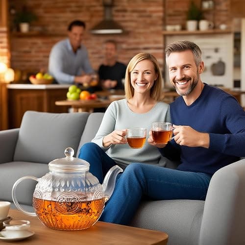 Bandesun Vintage Glass Teapot, Tea Kettle with Removable Infuser 32OZ/1000ml, Borosilicate Glass Pot -Stovetop Safe, Blooming & Loose Leaf Tea Maker Set thumbnail 7