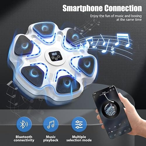 SPIEEK Music Boxing Machine, Boxing Machine Wall Mounted Music with Gloves, Electronic Boxing Target for Adults, Smart Boxing Training Equipment, Boxing Machine for Home and Gym thumbnail 2