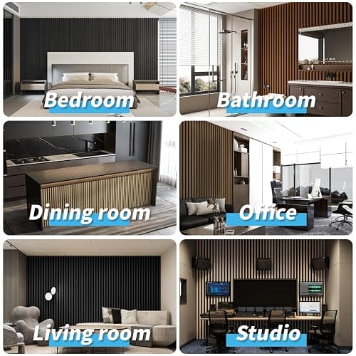 Art3d 4-Pack Acoustic Wood Slat Wall Panels for Interior Decor, 3D Fluted Sound Absorbing Wood Paneling for Accent Wall Ceiling Kitchen Living Room Bedroom Office, 23.6 x 11.8 inch Grey Oak thumbnail 9