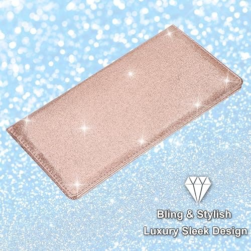 Car Registration and Insurance Holder, Glove Box Organizer，Bling Rose Gold | Car Accessories Cacturism Organizer Women Car Accessories with Magnetic Shut for Cards, Essential Document, Driver License thumbnail 5