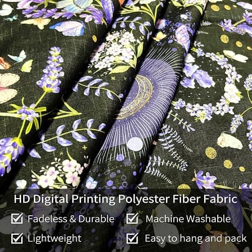 Damanse Floral Tapestry Wall Hanging Cute,Boho Wall Tapestry for Bedroom Aesthetic,Mandala Living Room Decor for Teen Girls (Purple, 47.2L x 34.8W) thumbnail 4