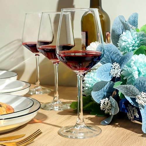 SHYRC Wine Glasses Set of 6, 12oz Clear Red/White Wine Glasses, Long Stem Glasses for Party, Wedding and Home thumbnail 6