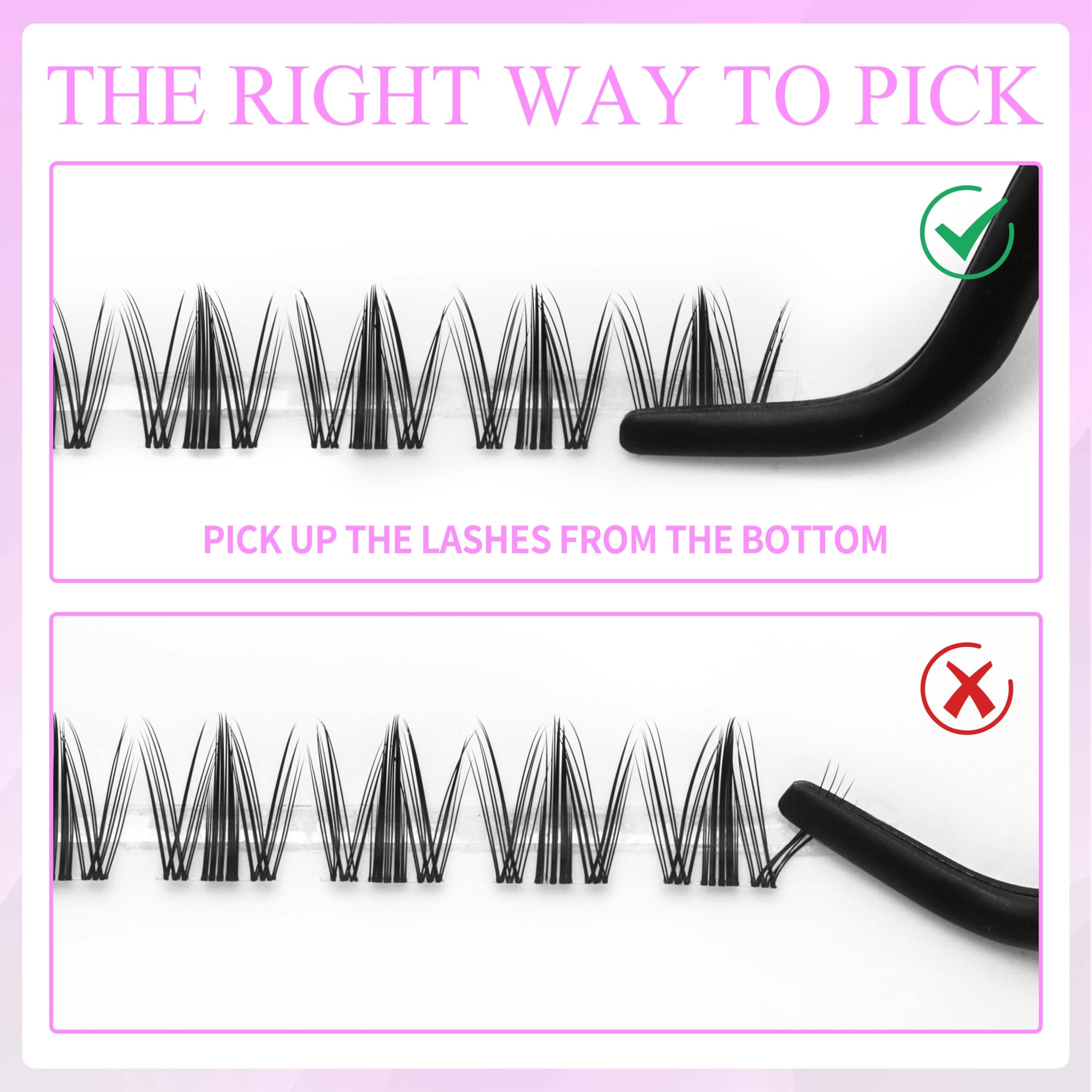 VEYESBEAUTY Lash Clusters Individual Eyelash Extensions Thin & Invisible Band DIY False Eyelashes for Self-application Newbie's Five-Second Series Natural Wispy Lash Tray, Manga 8-18mm Mixed Length thumbnail 5