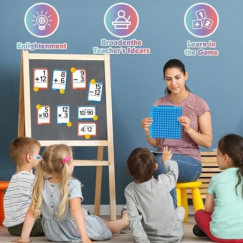 Torlam Math Flash Cards + Math Board, Multiplication Flash Card Times Table Chart, Math Manipulatives Division, Addition, Subtraction Math Games Toys for Kids, 1st, 2nd, 3rd, 4th, 5th, 6th Grade thumbnail 5