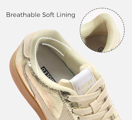 LUCKY STEP Women's Retro Fashion Sneakers Classic Casual Walking Shoes Non Slip Comfort Skate Shoes thumbnail 3