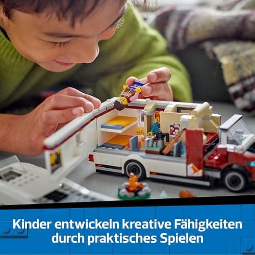 LEGO City Abenteuer-Wohnmobil - Wohnwagen Spielzeug für Jungen und Mädchen ab 6 Jahren - Inkl. 3 Minifiguren und Camping Zubehör - Geschenkidee zum Geburtstag und für die Feiertage 60454 thumbnail 7