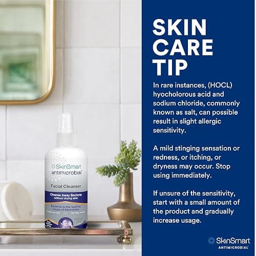 SkinSmart Antimicrobial Facial Cleanser for Breakouts & Blemishes; Hypochlorous Acid Formula Targets Bacteria to Reduce Skin Irritation and Flush Pores Clean, 8 oz Spray, All Ages & All Skin Types thumbnail 10