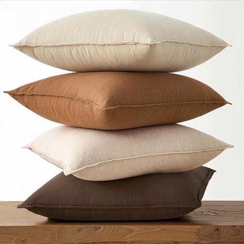 Drapenova Brown Pillow Covers Pack of 4 Decorative Throw Pillow Covers Soft Accent Pillows Boho Couch Cushion Covers Modern Home Decor for Living Room Bed Sofa 16x16 Inch thumbnail 9