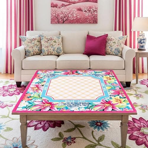 Soulchen Hot Pink American Mahjong Mat with Rules for Table, No Creases, Ships Rolled, 31.5 x 31.5 Non-Slip Noise Reduction Gaming Mat with Carrying Bag for Mahjong Poker Card Board Games Dominoes thumbnail 2