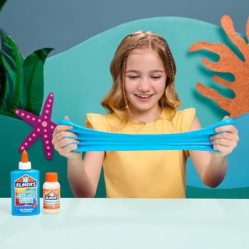 Elmer's Ocean Dive Slime Kit, Slime Supplies Include Liquid Glue, Activator, and Premade Slime, 9 Count thumbnail 2