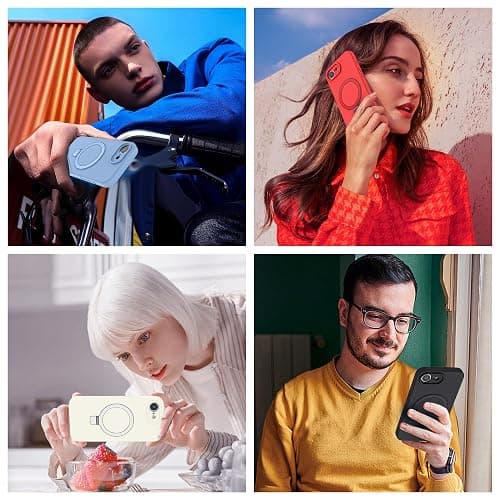 SKYLMW Designed for iPhone 16e Case with Magnetic Invisible Stand Compatible with Mag-Safe Military Drop Tested Shockproof Silicone Phone Cases for Women Men 6.1'', Dark Blue thumbnail 6