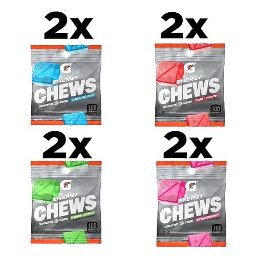 Gatorade Energy Chews, 4 Flavor Variety Pack, 1.06 oz Pouches, (8 Pack) | Caffeine Free, B12, 100 Calorie Pouches thumbnail 3