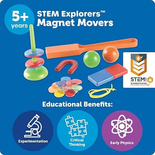 Learning Resources STEM Explorers -Ages 5+,39 Pieces, Magnet Movers, Critical Thinking Skills, STEM Certified Toys, Magnets Kids,Magnet Set thumbnail 5
