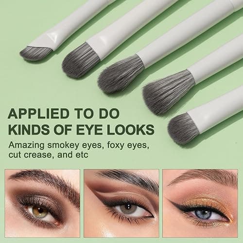 Vynestra Makeup Brushes 20Pcs Pro Face & Eye Makeup Brush Set Labeled,White | Non Shedding ultra Dense Soft Bristle,Make Up Brush kit for Blending,Powder,Foundation,Bronzer,Highlight,Concealer,Eye Shadow thumbnail 7