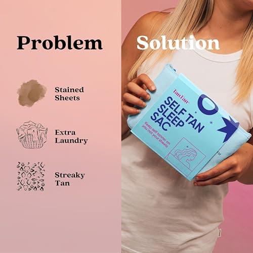 Tan Fan Self Tan Sleep Sac - Keep Sheets Clean from Self Tanner Stains - 100% Cooling Silky Poly Sleeping Sack - Won’t Rub or Absorb Tanning Lotion - Lightweight Large w Foot Openings (Navy) thumbnail 7