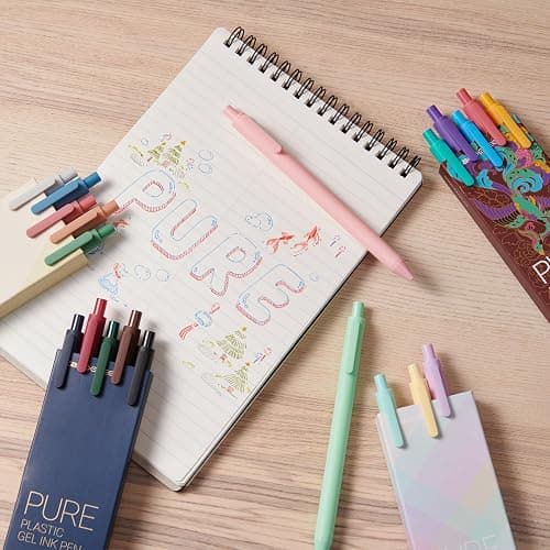 Kaco Gel Pens 20 Assorted Color Ink 0.5mm Fine Point, Cute Stationery Journaling Note Taking Pens Retractable Office Supplies thumbnail 7