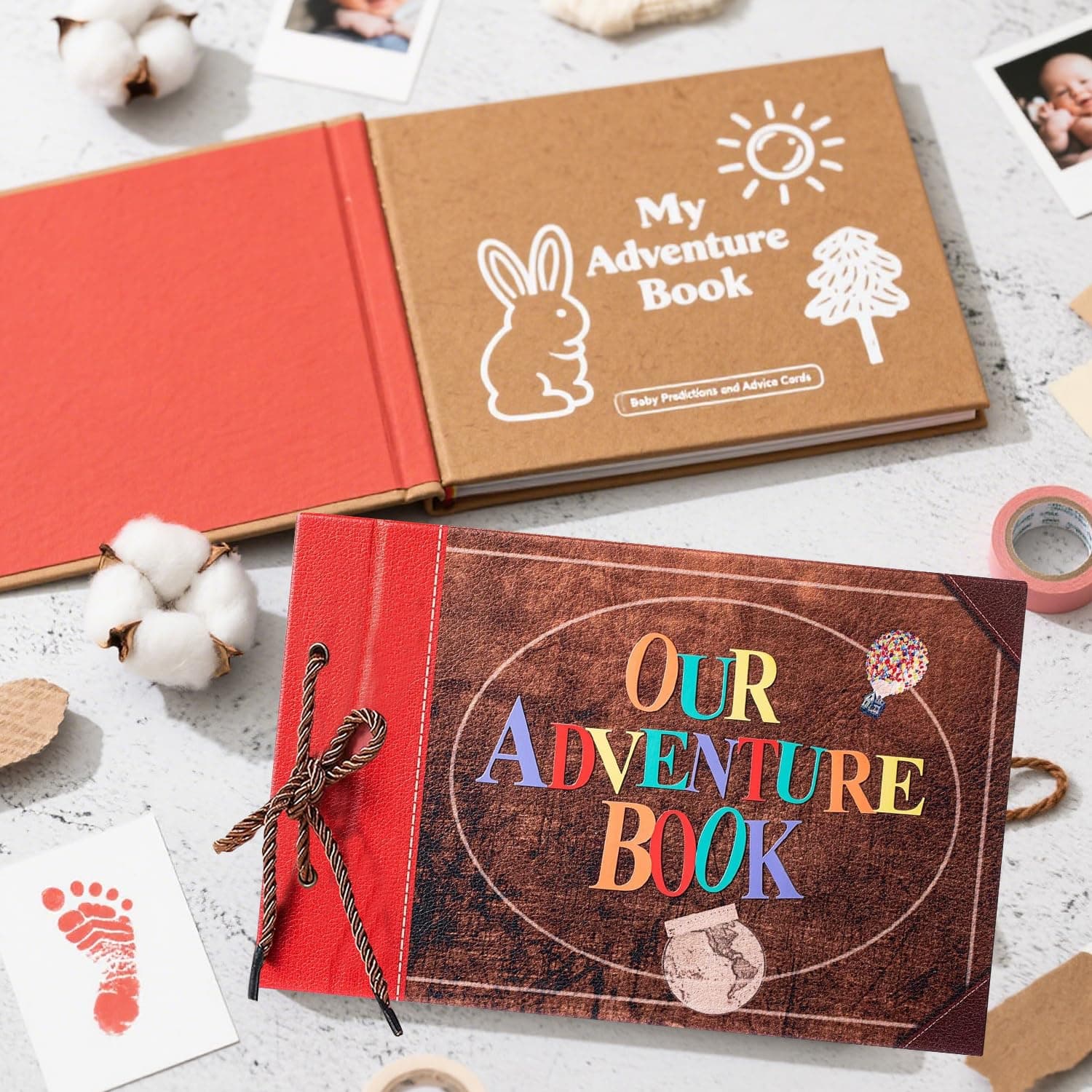 Album de Fotos Nuestro Libro de Aventuras–DIY Scrapbook Kit Hecho a Mano,80 Páginas Expandible para Parejas,Regalo de Aniversario,Novios,Bodas o Familias (Incluye Adhesivos y Decoraciones) (Estilo Ⅰ) thumbnail 3