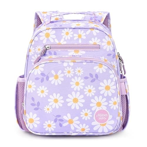 mibasies Toddler Backpack for Girls 2-4: Preschool Kindergarten Backpack - Cute Kids Backpacks for Girls - Daisy Purple thumbnail 5