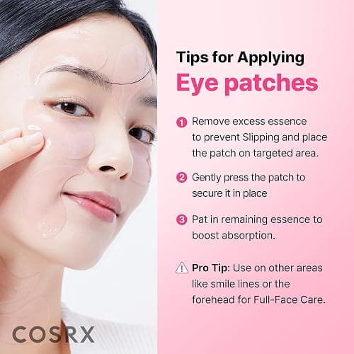 COSRX Pink Peptides Collagen Hydrogel Eye Patch for Puffy Eyes (60) | Cooling & Firming Under Eye Patches with 4-Peptide & Caffeine, Depuffing Gel Eye Mask, Korean Skin Care thumbnail 4