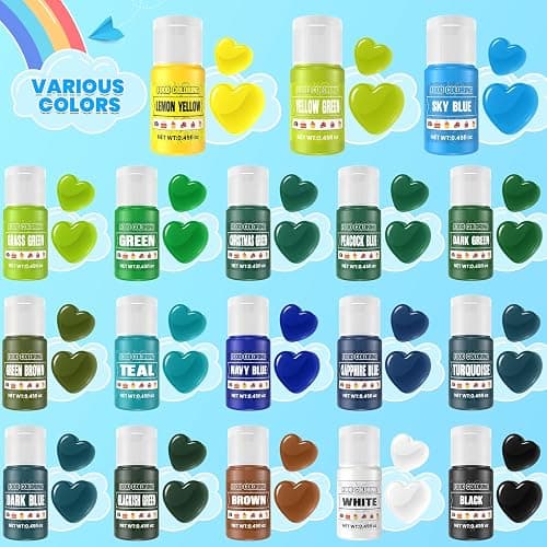 Food Coloring - 36 Colors Liquid Food Dye Set, Concentration Food Color for Cake Decorating, Baking, Easter Egg, Icing, Fondant, Cooking, Slime Making Kit and DIY Crafts - 0.45oz/Bottles thumbnail 2
